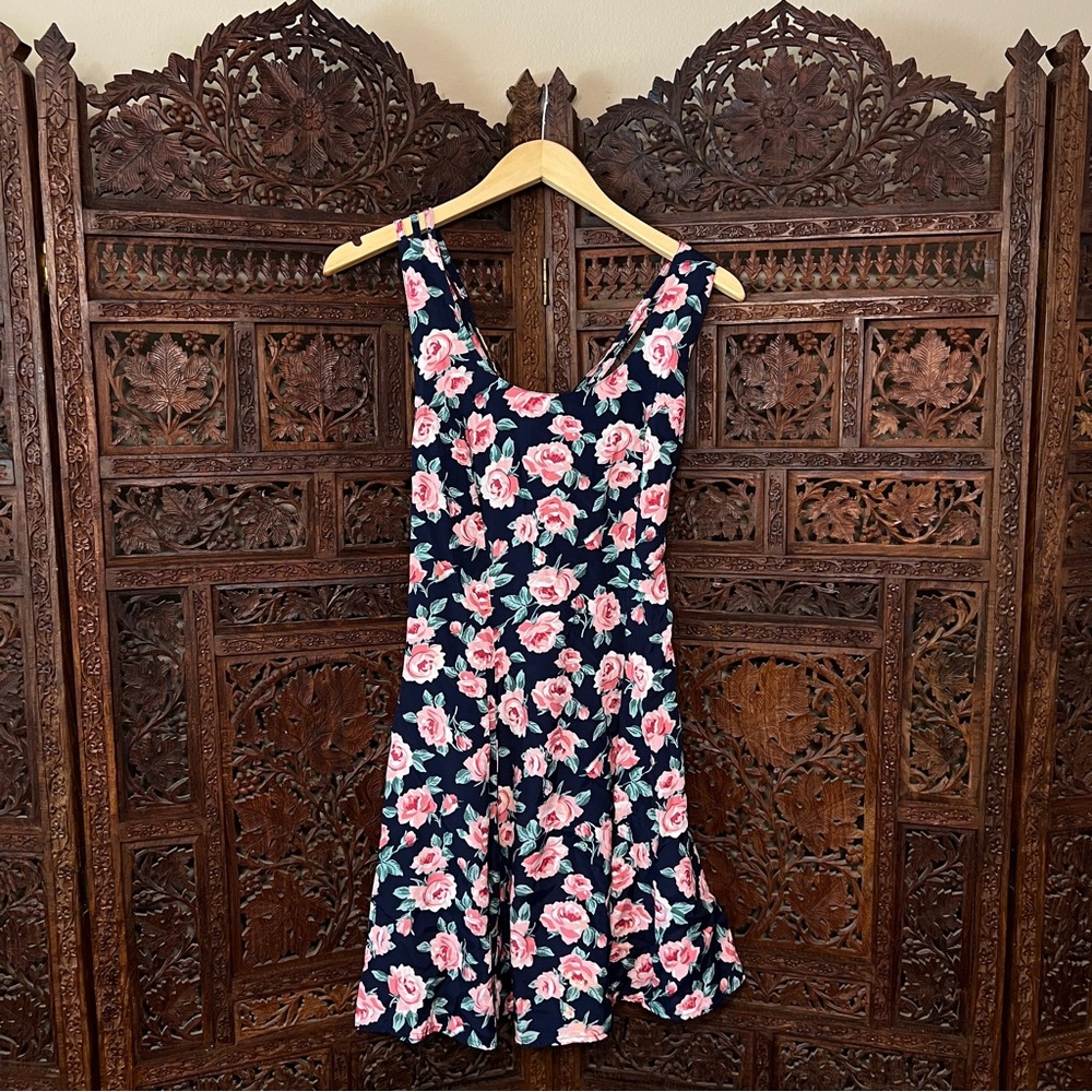 Vintage 90s Rampage Floral Mini Dress 🌸 Cottagecore Slip Dress Jrs 9